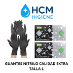 GUANTE NITRILO  NEGRO TALLA L 6.2 GRS 100 UND CAJA EXTRA RESISTENTE