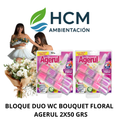 BLOQUE DUO WC BOUQUET FLORAL AGERUL 2X50 GRS